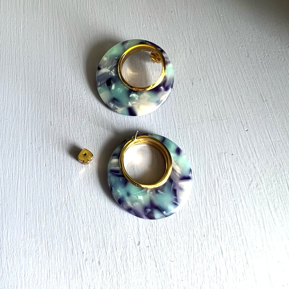 kate spade Acrylic Blue Oversized Stud Earrings - Picture 7 of 7